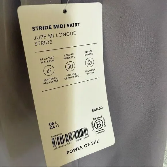 NWT Athleta Stride Midi Skirt Violet Size Large - Picture 4 of 7